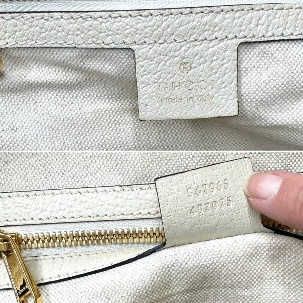 Authentic Gucci Ophidia GG Supreme Flora Backpack bag white leather gold GG logo